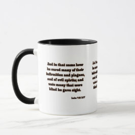 Luke 7:21 KJV Bible Scripture Two-Tone Mugg