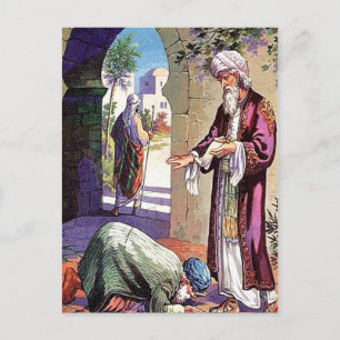 Luke 7:40-50 en berättelse om överlämnande av vyko vykort