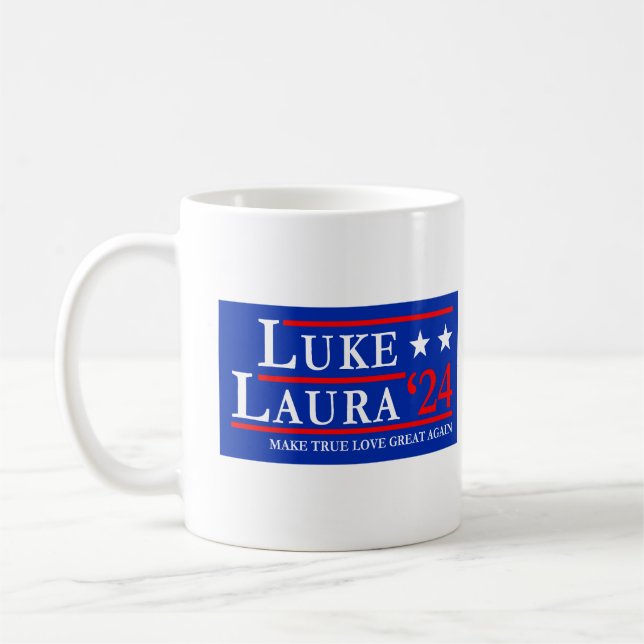 Luke and Laura 2024 True Love Candidates Kaffemugg (Vänster)