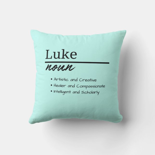 Luke, Boy Personlig Namn Definition Kudde (Baksida)