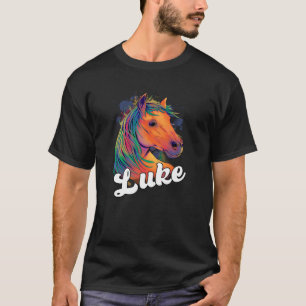 LUKE Cute Boy Namn med vackra hästar T Shirt