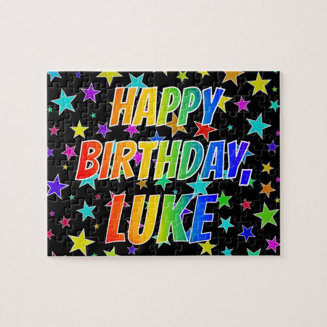 "LUKE" First Name, Fun "HAPPY BIRTHDAY" Pussel (Horisontell)