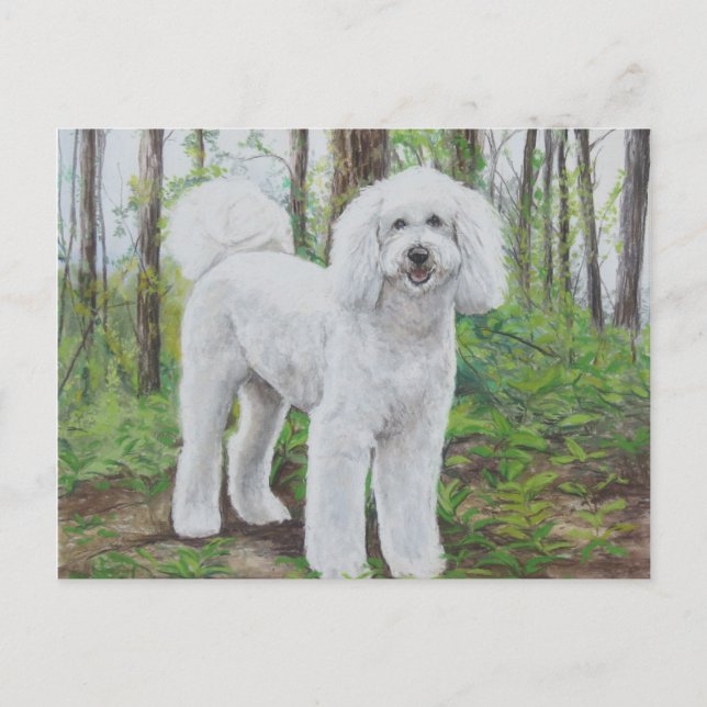 Luke Golden Doodle Hund Art Postcard Vykort (Framsida)
