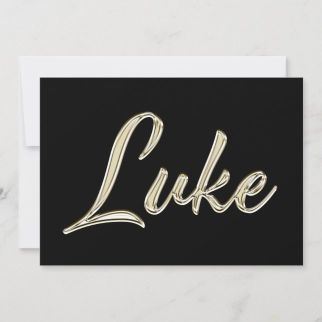 Luke Name white gold Handwriting Karte Kort (Framsida)