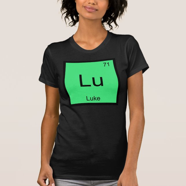 Luke Namn Chemistry Inslag Periodic Bord Tee (Framsida)