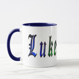 Luke, Namn, Logotyp, Blue Ringer Combo Mugg. Mugg