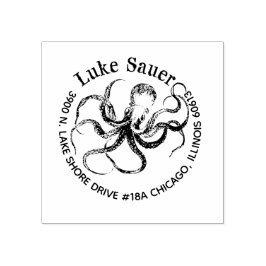 Luke octopus returadress frimärke stämpel