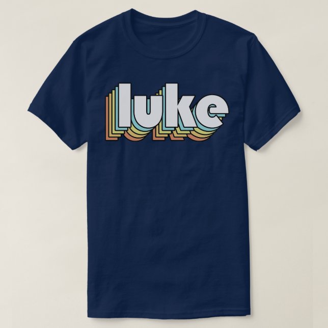 Luke Retro Rainbow Typography Faded Stil T Shirt (Design framsida)