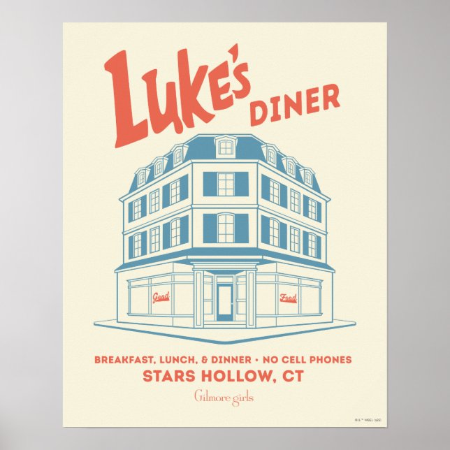 Luke's Diner Stars Hollow Design Poster (Framsidan)