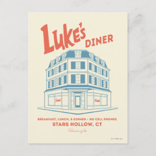 Luke's Diner Stars Hollow Design Vykort