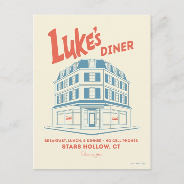 Luke's Diner Stars Hollow Design Vykort (Framsida)
