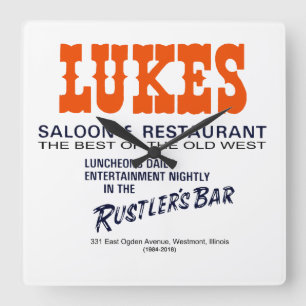 Lukes Saloon and Restaurant, Westmont, IL Fyrkantig Klocka