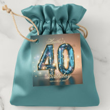 Luksuriös Glamorös Teal Guld Kristall 40-årsdag