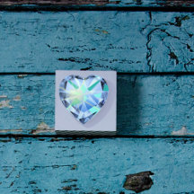 Luksuriös grönblå falsk diamant hjärtformad