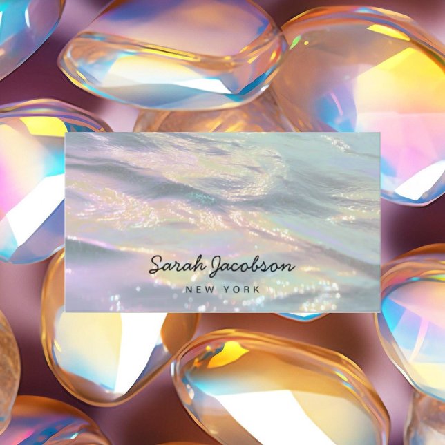 Luksuriös Opal Iridescent Stil Visitkort (Skapare uppladdad)