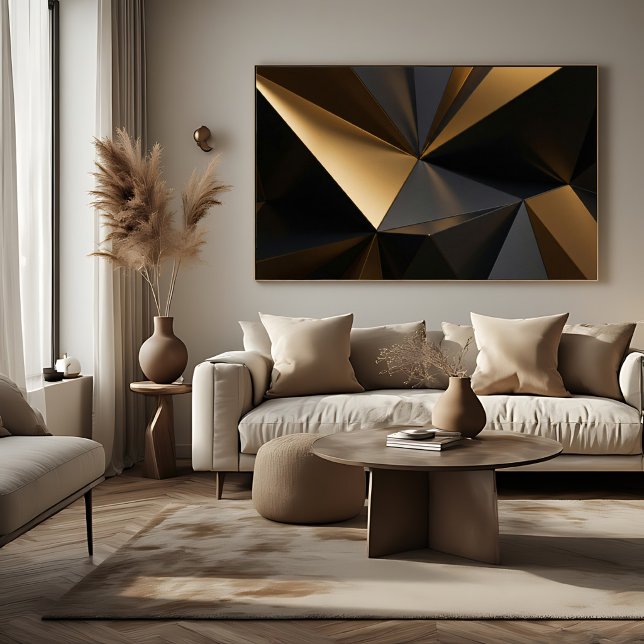 Luksuriös Svart Guld Abstrakt Geometrisk Poster (Skapare uppladdad)