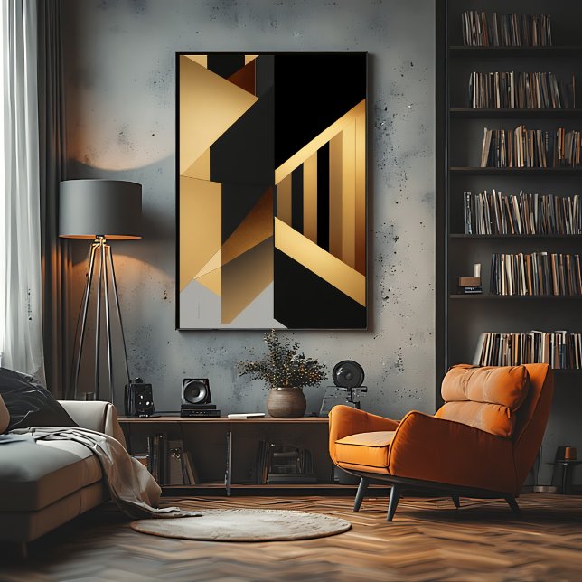 Luksuriös Svart Guld Abstrakt Poster (Skapare uppladdad)
