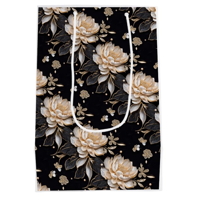 Luksuriöst pionblommönster elegant blomster (Baksidan)