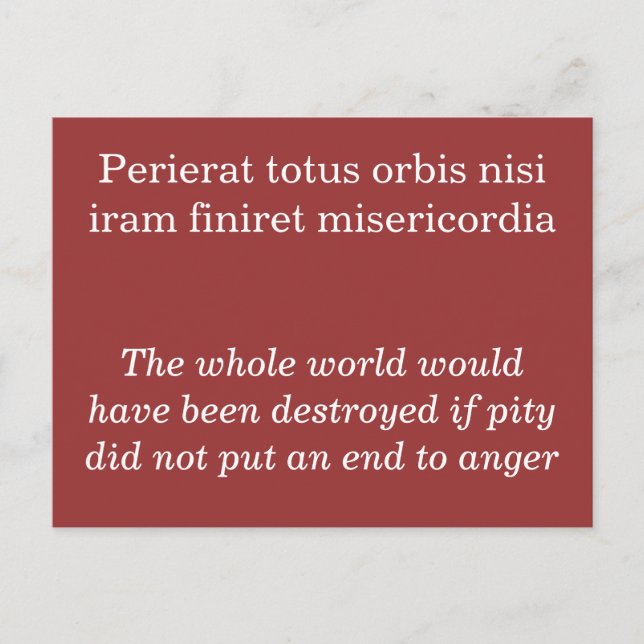 Lukt och ilska - Seneca, Elder-citatet Vykort (Framsida)