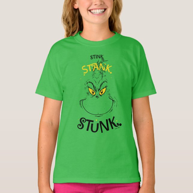 Luktade illa, stank, stinker herr Grinch T Shirt (Framsida)