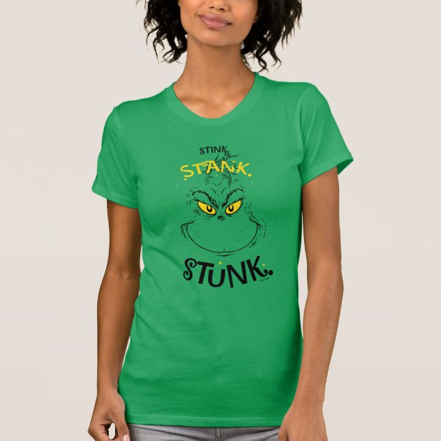 Luktade illa, stank, stinker herr Grinch T Shirt (Framsida)