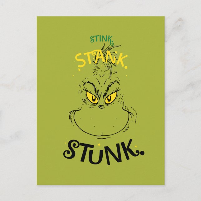 Luktade illa, stank, stunk herr Grinch Citat Vykort (Framsida)