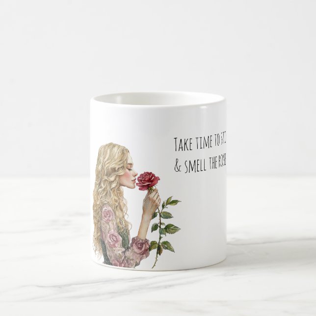 Luktar rosor blond flicka kaffemugg (Center)
