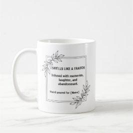Luktar som en förrädare Arbetskamrat som lämnar mu Kaffemugg