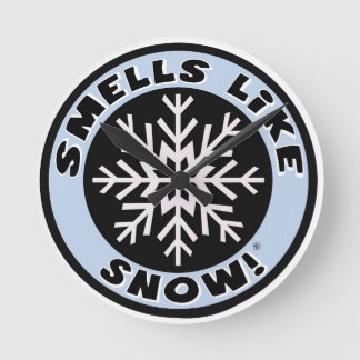 Lukter gillar snö! Ta tid på! Rund Klocka