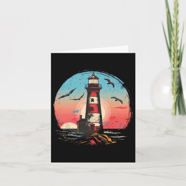 Luktfyr Seaside House Sailing Sea Boot Light Kort (Framsida)