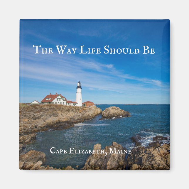 Luktfyren i Cape Elizabeth, Maine Magnet (Framsidan)