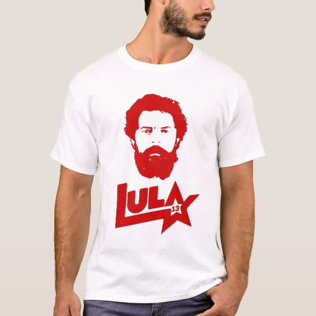 Lula 2022 13 PT Lula Livre Lula Presidente Brasil T Shirt (Framsida)