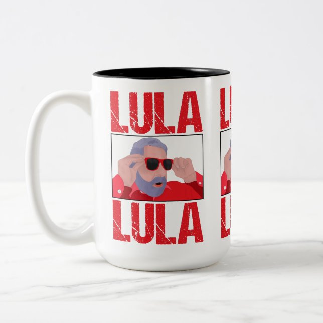 Lula Meme med solglasögon Två-Tonad Mugg (Vänster)