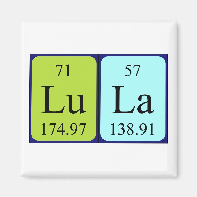 Lula periodiskt återkommande magnet bord namn (Framsidan)