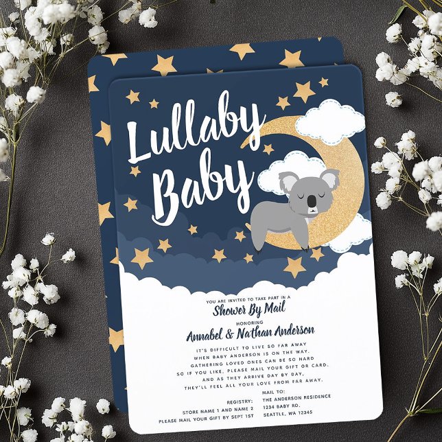Lullaby Baby Koala Måne Baby Shower by Mail Inbjudningar (Skapare uppladdad)