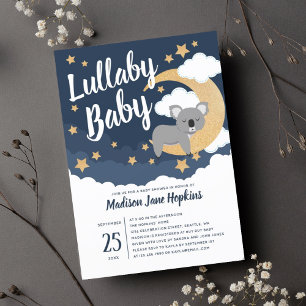 Lullaby Baby Koala Måne Baby Shower Inbjudningar