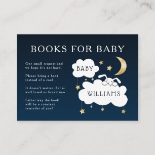 Lullaby Bunny Baby Shower Bok Request Navy Guld Tilläggskort