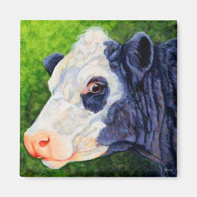 Lulu - Black Baldie Cow Magnet (Framsidan)