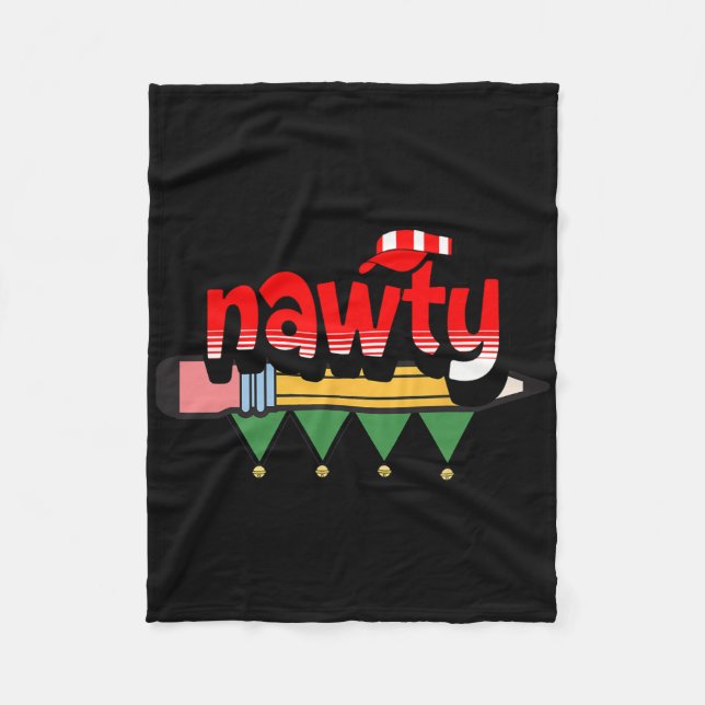 Lulu Darling Naughty eller Nice-jullappen Fleecefilt (Framsidan)