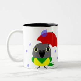 Lulu den Senegal papegojan som klibbas i regna Två-Tonad Mugg