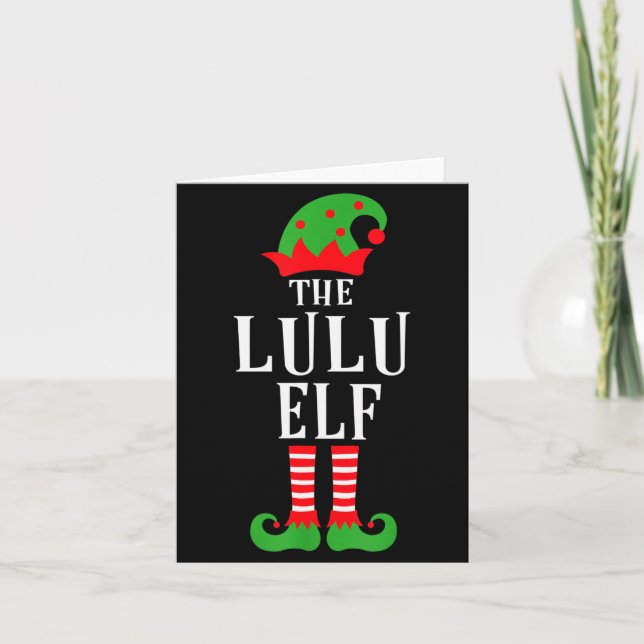 Lulu Elf Familj Matchande Grupp Julpresent Roligt Kort (Framsida)