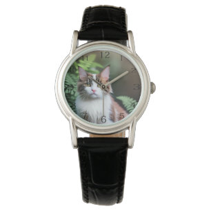 Lulu Ragdoll Cat, Dam Leather Watch Armbandsur