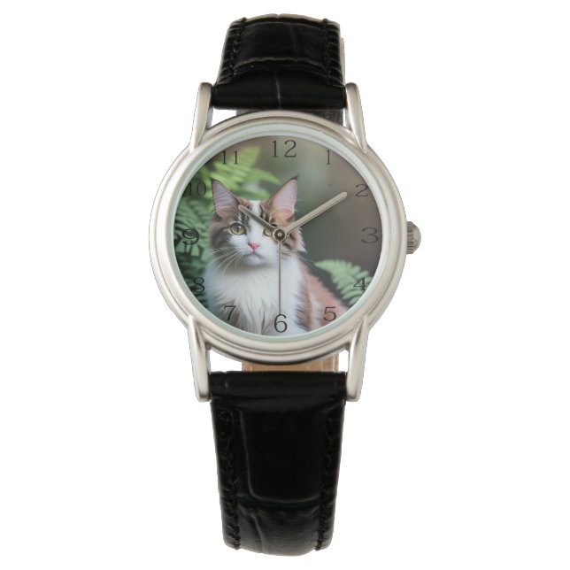 Lulu Ragdoll Cat, Dam Leather Watch Armbandsur (Framsida)