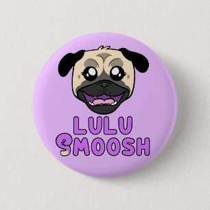 Lulu Smoosh Pug Tecknad Pin Knapp