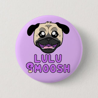 Lulu Smoosh Pug Tecknad Pin Knapp