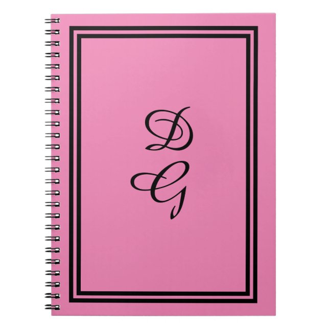 "Lulumama" Monogrammed Ro Rosa Anteckningsbok (Framsidan)