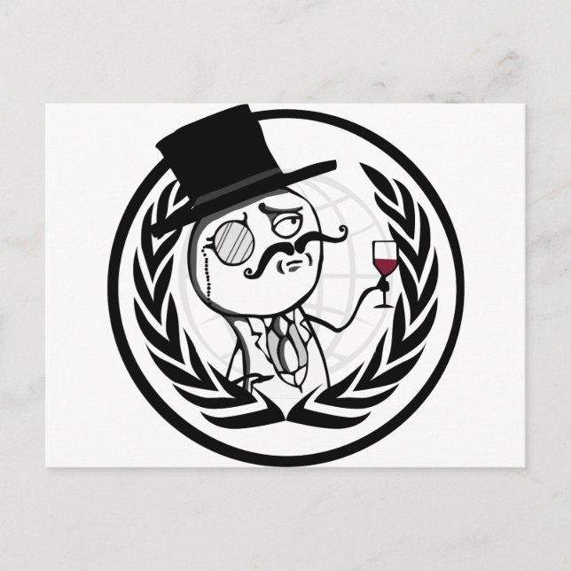 LulzSec-anonym Logotyp Vykort (Framsida)