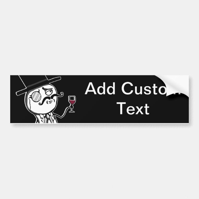 LulzSec Monocle Man LÄGG TILL EGEN TEXT Bumper Bildekal (Framsidan)