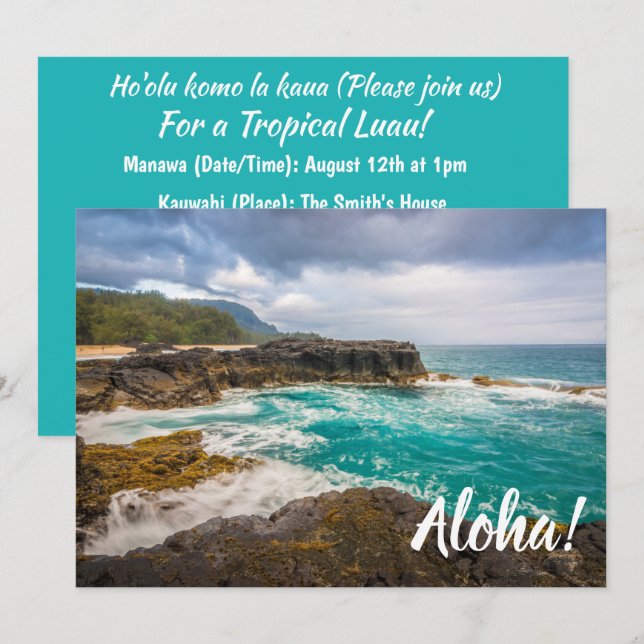 Lumaha'i Beach, Kauai, Hawaii Inbjudningar (Fram/baksida)