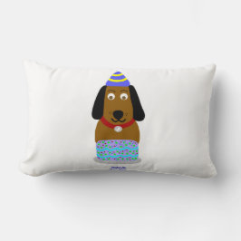 Lumbalfyllning för grattis på födelsedagen Valp Lumbarkudde